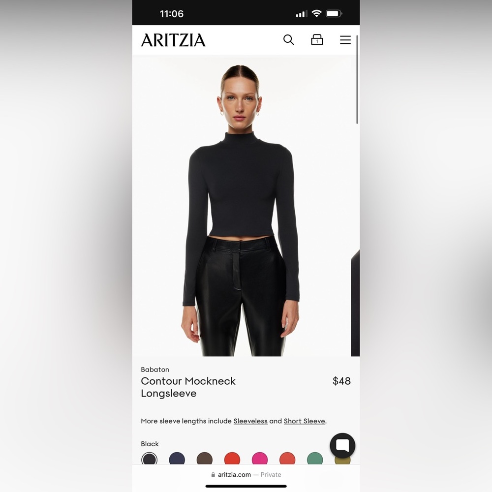 Aritzia babaton contour mockneck longlseeve